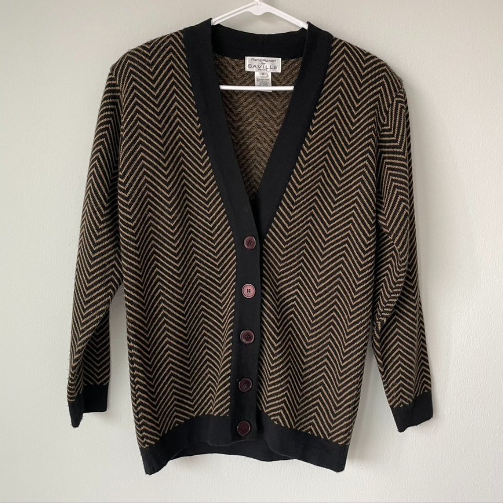 Rena Rowan Wool Cardigan with shoulder pads size P